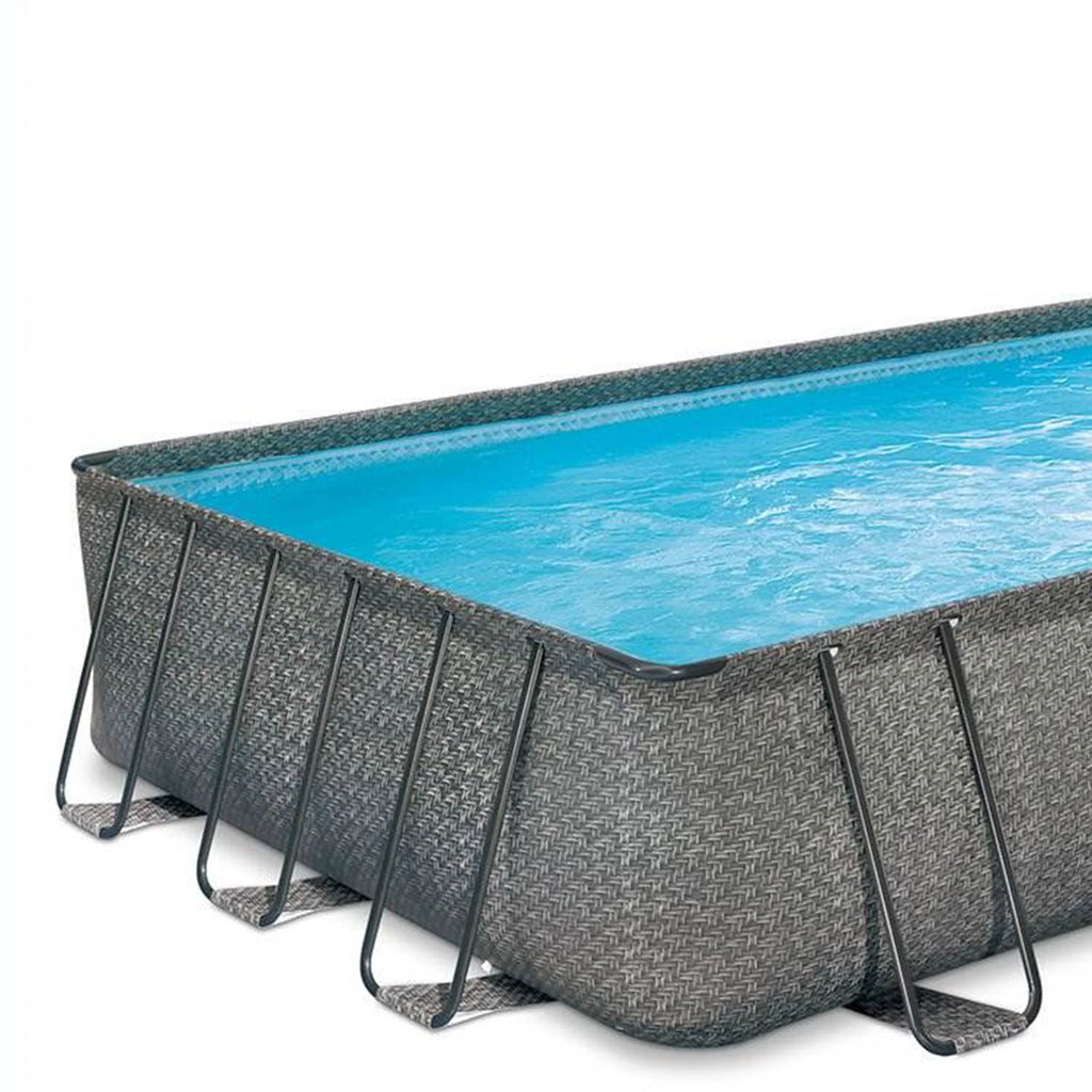 24ft x 12ft x 52in Rectangle Frame Swimming Pool Set N362405