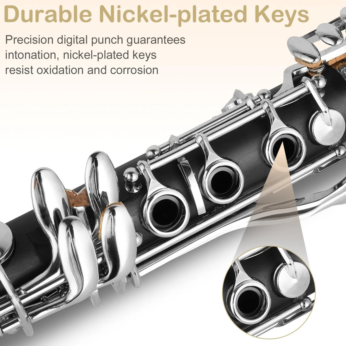 Nickel-plated Bakelite Black Bb Clarinet C333
