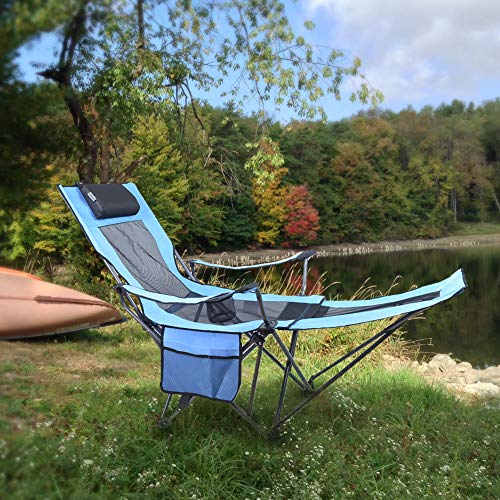 Camping Folding Mesh Chair with Footrest P793835