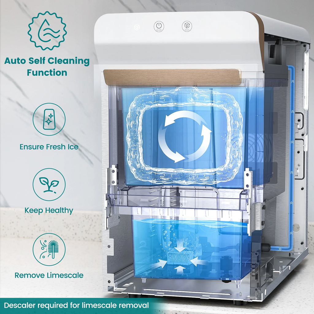 White Stainless Steel Countertop Nugget Ice Maker T268563