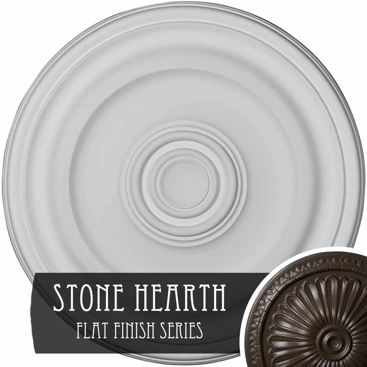 15 7/8 inch x 1 1/2 inch Hand-Painted Stone Hearth Ceiling Medallion R782
