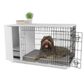 White Dog Crate with Closet W79095