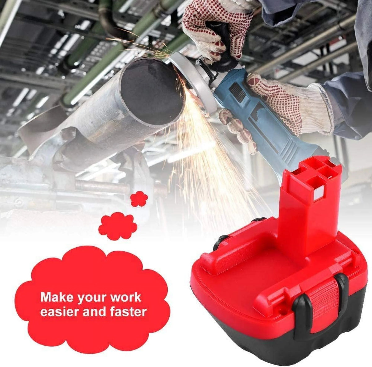 2 Pack 12V 3.0Ah Ni-MH Cordless Power Tool Battery J371833