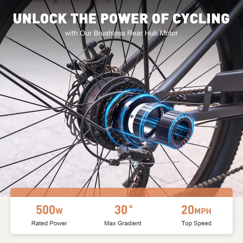 Electric Bike 7 Speed 20mph Black W83171