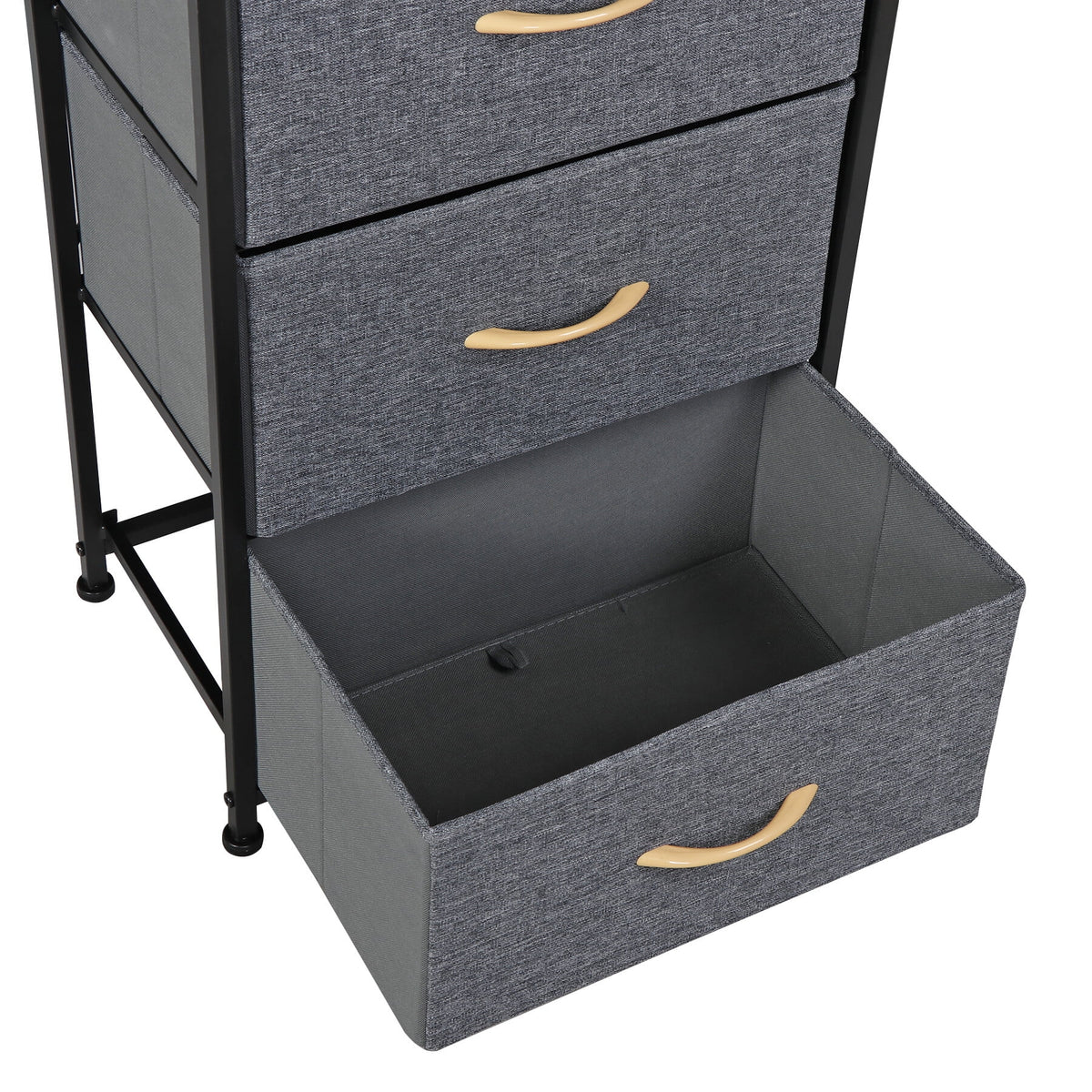 Black Metal Frame 5 Drawer Dresser Storage Tower X41718