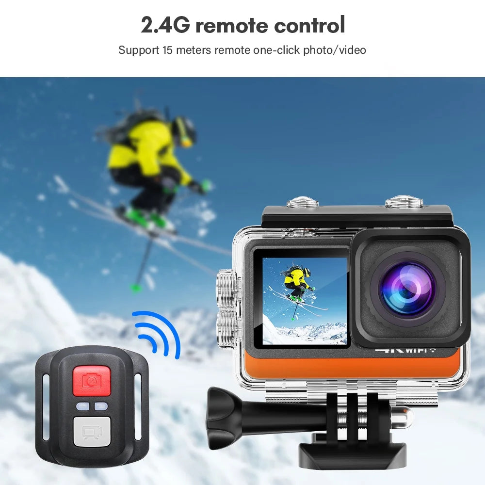 24MP Waterproof Sport Camera with Dual Screen M1442