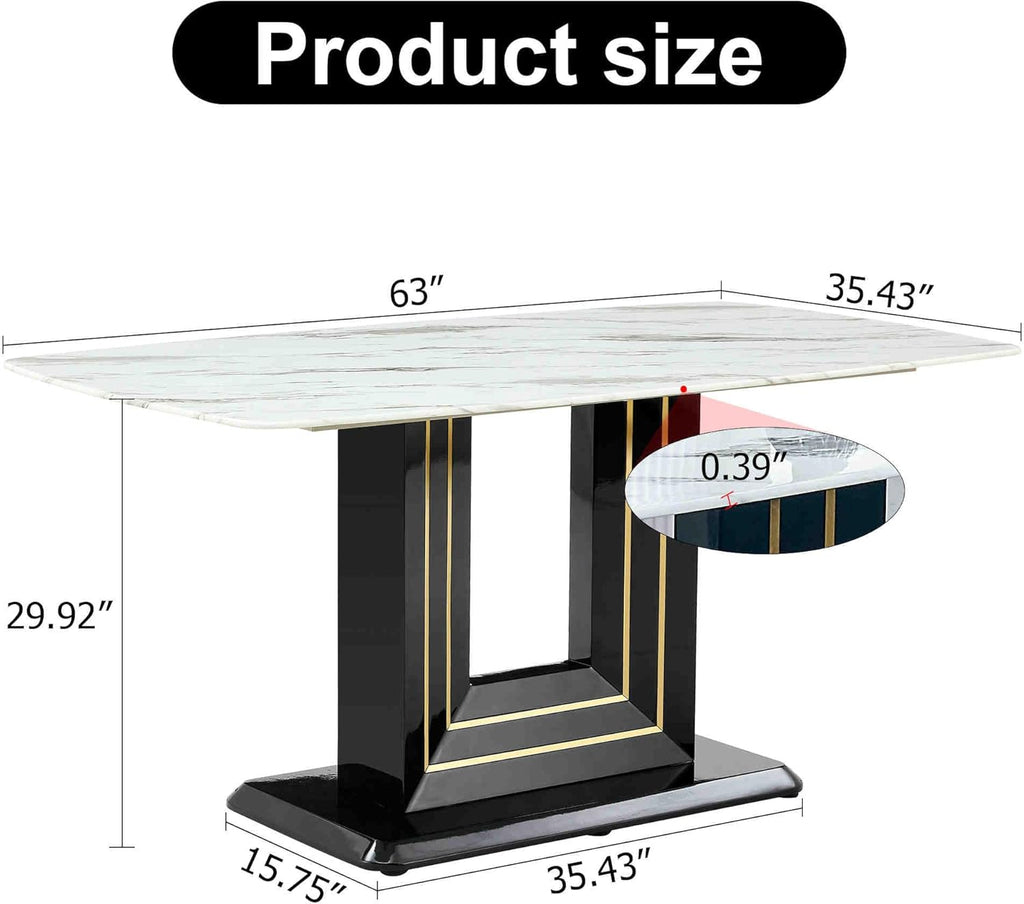 7-Piece Dining Table Set with 6 Soft Chairs D888