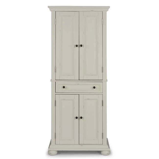 Off White Wood Pantry Storage Cabinet with Adjustable Shelves G271