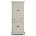 Off White Wood Pantry Storage Cabinet with Adjustable Shelves G271