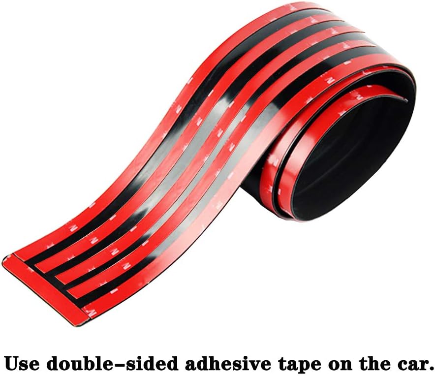 Black Rubber Rear Bumper Protector Guard for SUV/Cars (35.8Inch) Pack of 2 B4283