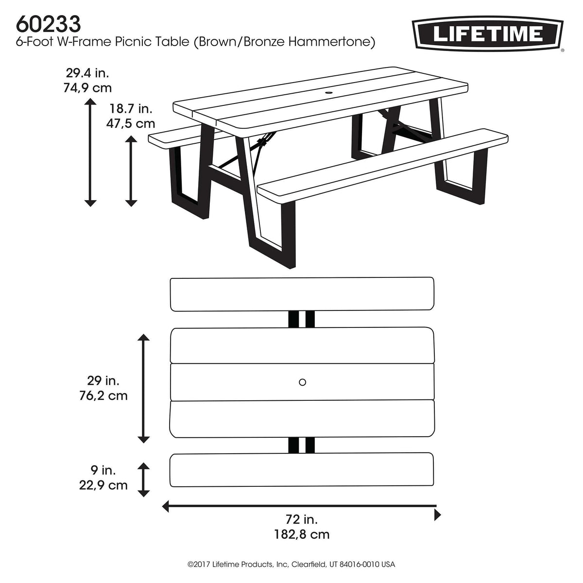 6-Foot Folding Picnic Table G769