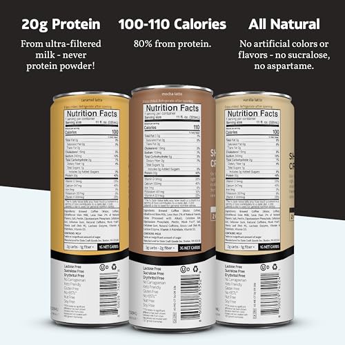 Dark Chocolate High Protein Milk Shake, Lactose Free, 11 fl oz, 12 Cans W10434