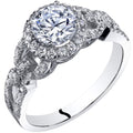 14K White Gold Cubic Zirconia Solitaire Engagement Ring B871
