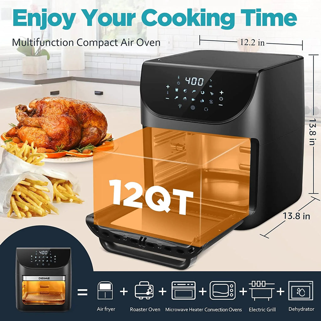 12 QT 1700W Air Fryer with LCD Touch Screen H24019