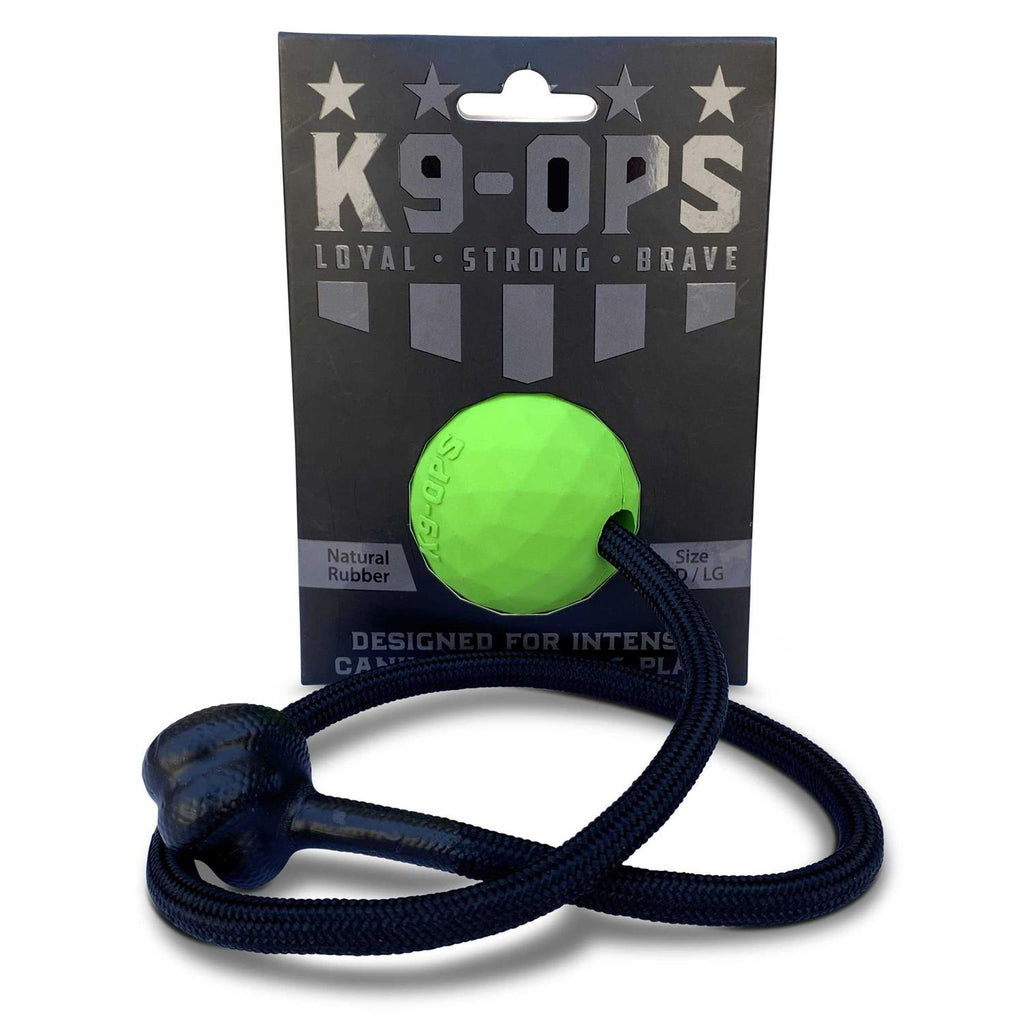 Solid Rubber Dog Ball on a Rope Tug Toy J473