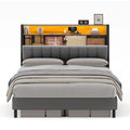 Full Size Bed Frame with Storage Headboard and Charging Station K333916