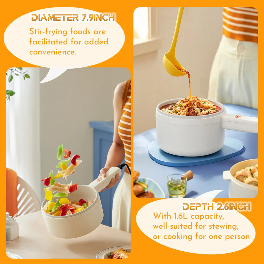 1.6L Non-stick Electric Hot Pot with Steamer Z2121