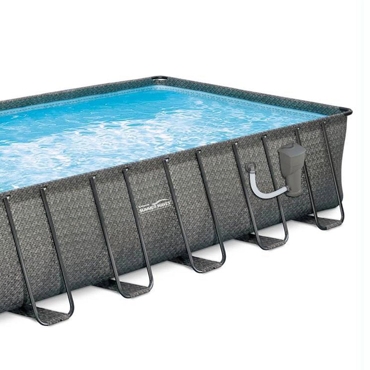 24ft x 12ft x 52in Rectangle Frame Swimming Pool Set N362405