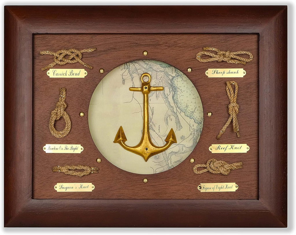 Nautical Knot Board Frame Wall Decor Anchor Pack of 2 W78958