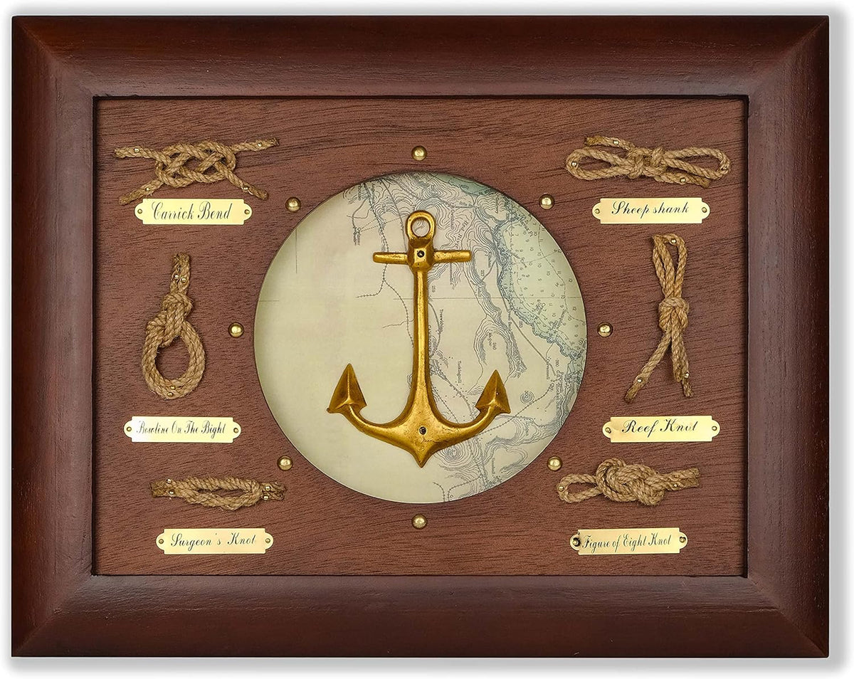 Nautical Knot Board Frame Wall Decor Anchor Pack of 2 W78958
