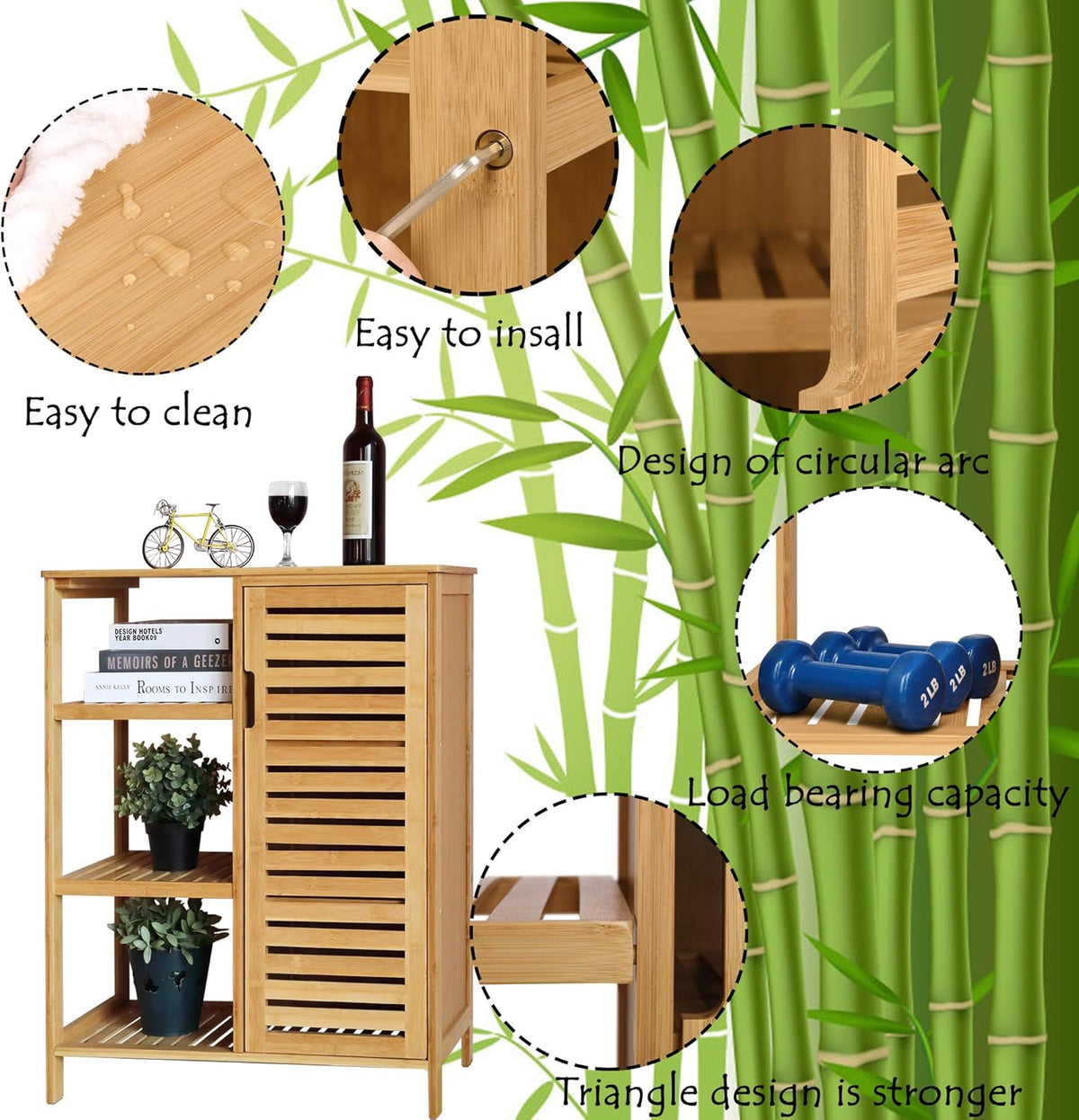 Bamboo 3 Tier Storage Cabinet W739667