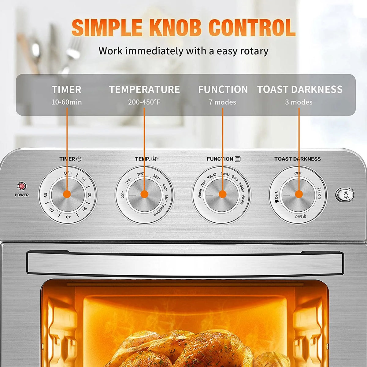 7-in-1 6 Slice 23QT Air Fryer Toaster Oven Combo B13575
