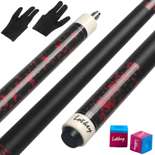 Pool Cue Set of 4, 58'' Canadian Maple, 18-21 oz with Extra 2 Pool Chalks G709220