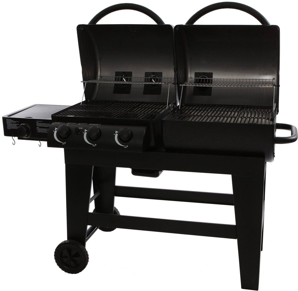 Dual Function Gas & Charcoal Grill Black V419