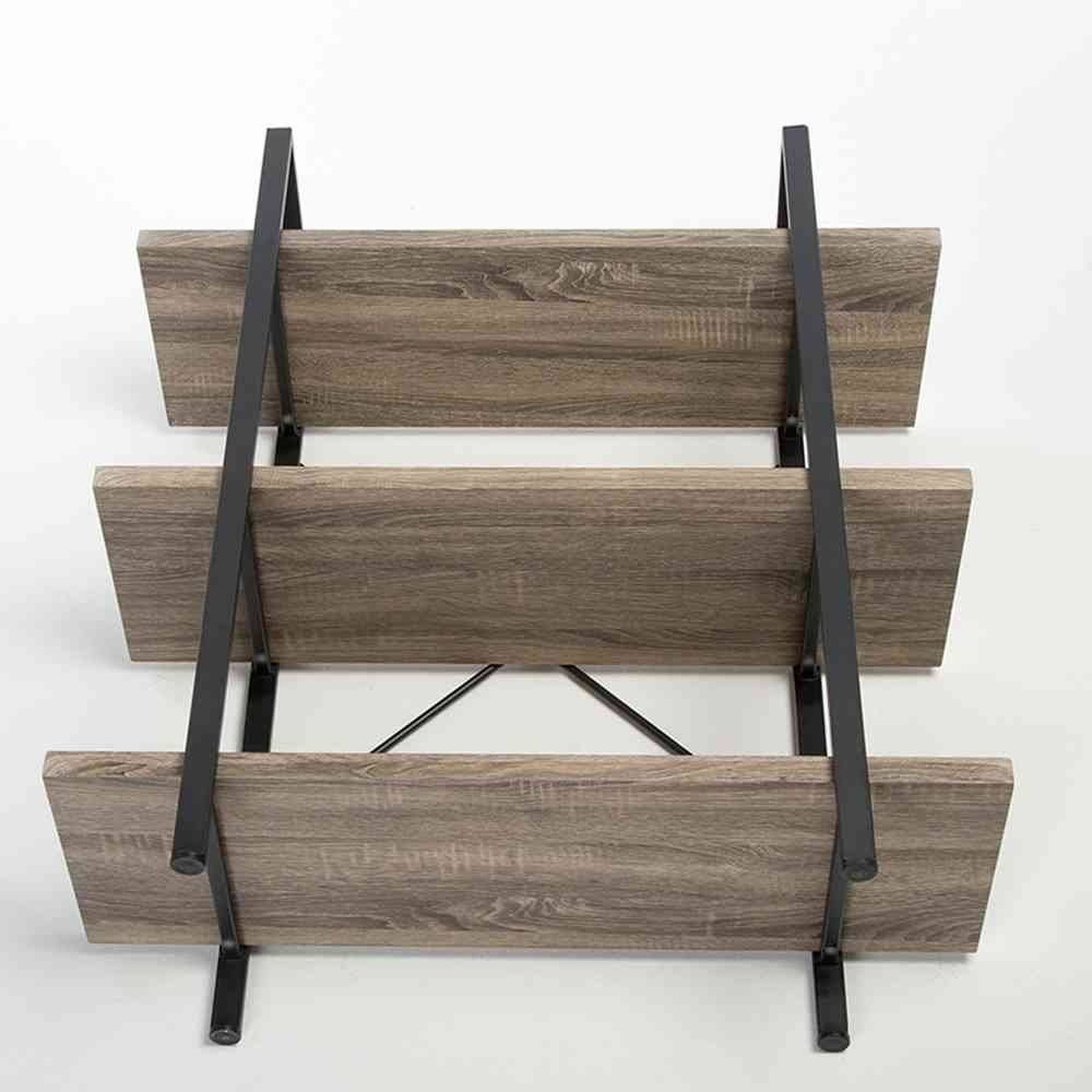 3-Shelf Rustic Industrial Bookcase H183