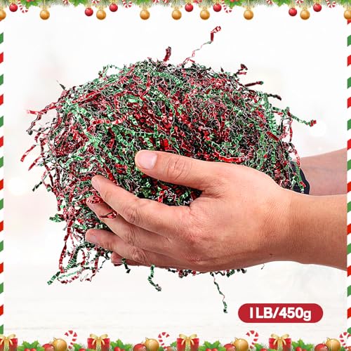 2LB Christmas Crinkle Paper Filler H912