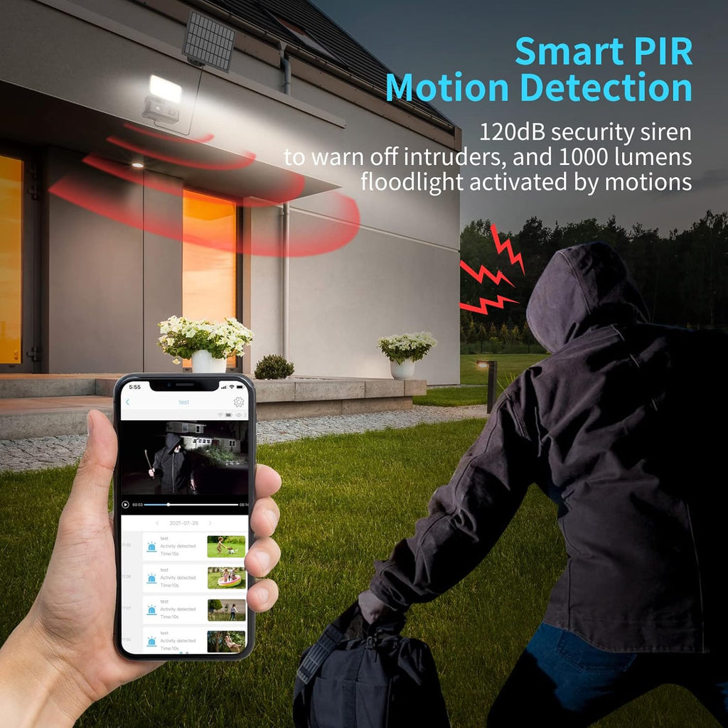 Wireless Solar Battery Powered Outdoor Security Camera with 2-Way Audio N370421
