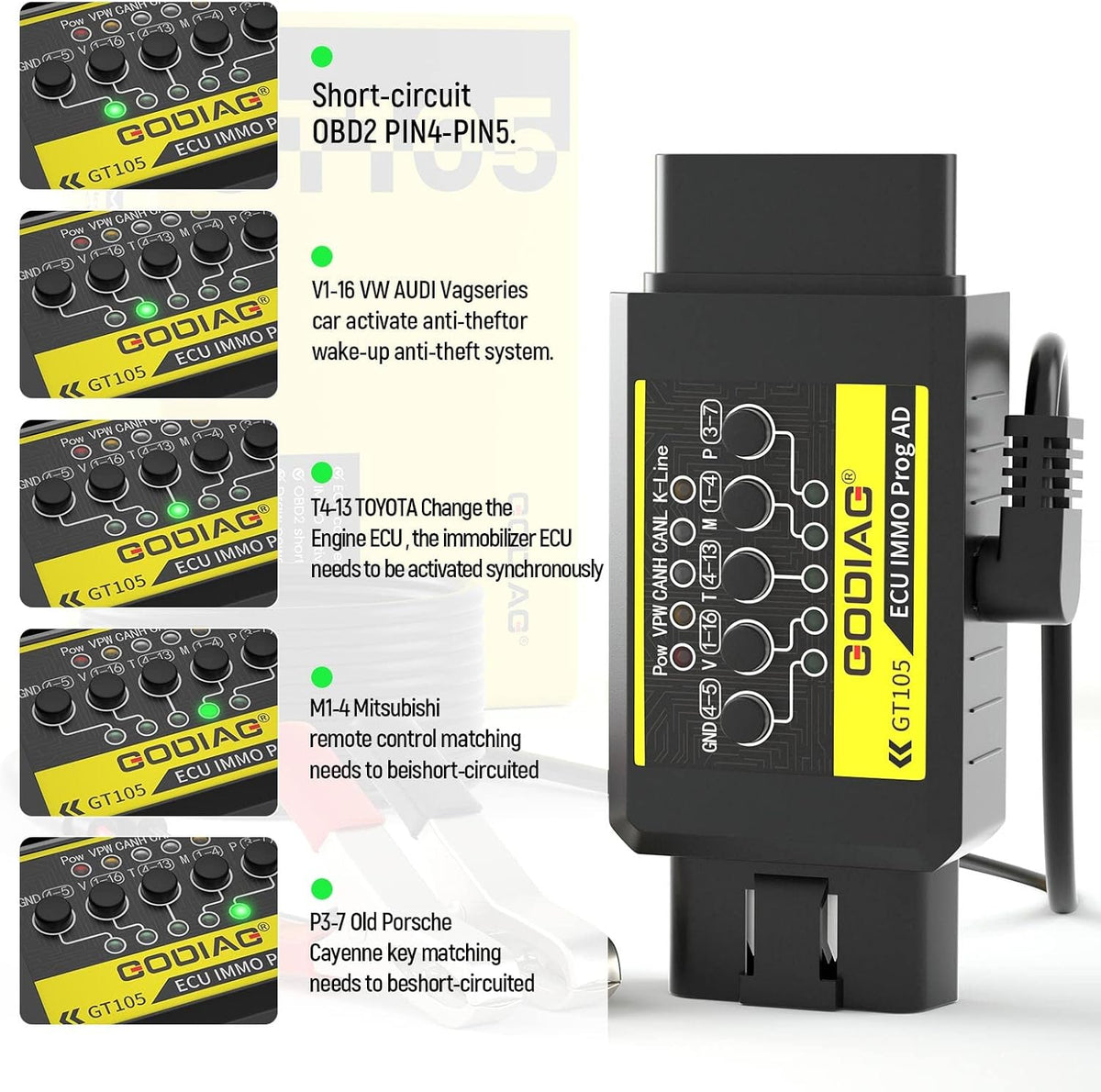 ECU IMMO Prog Adapter OBDII Break Out Box ECU Connector Pack of 2 Y517334