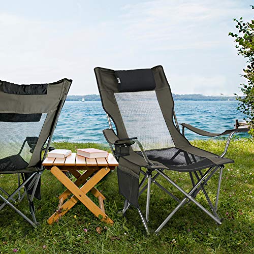 Camping Folding Mesh Chair with Footrest P793835