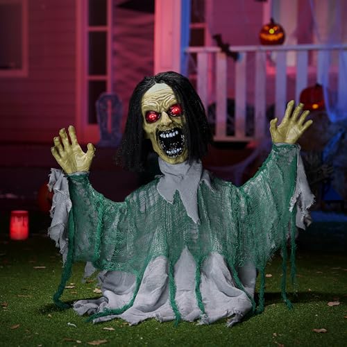Animated Zombie Groundbreaker Outdoor Decor with Light Up Eyes N51825