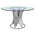48 Inch Round Glass Top Dining Table with Pedestal Base W815047