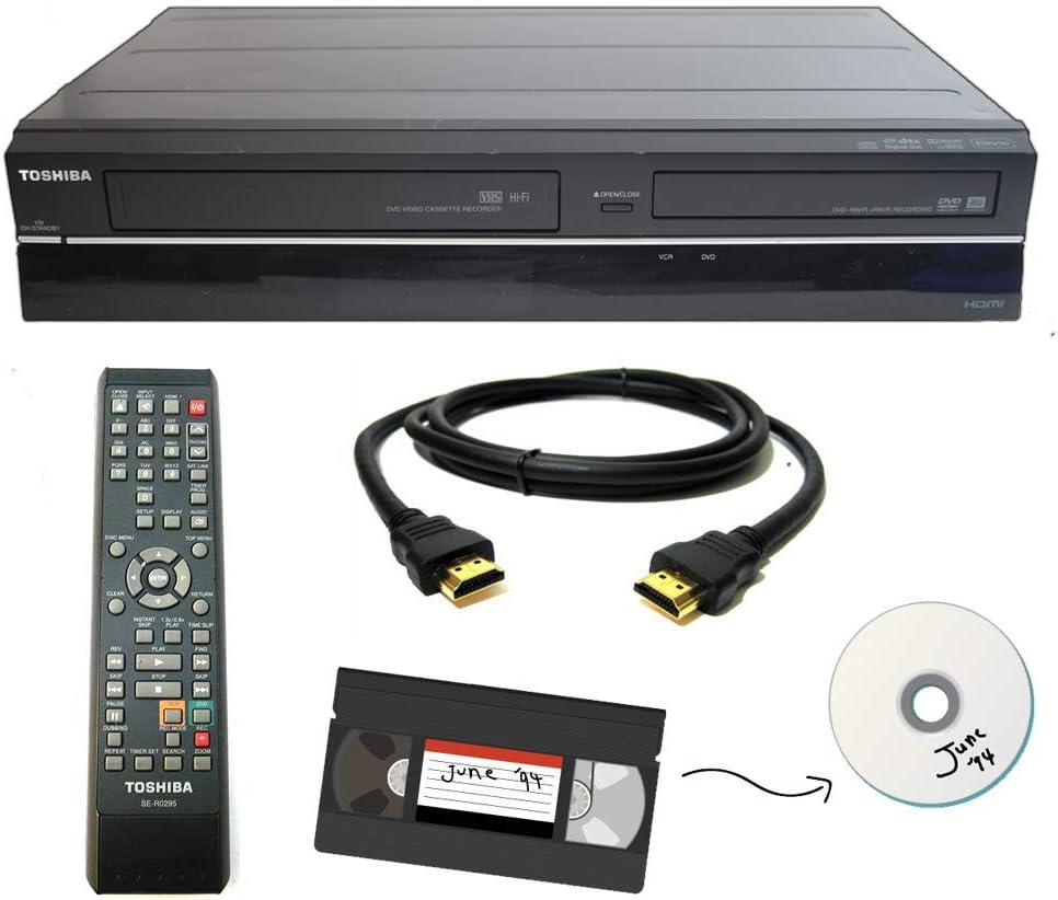 VHS to DVD Recorder VCR Combo with Remote, HDMI R163656