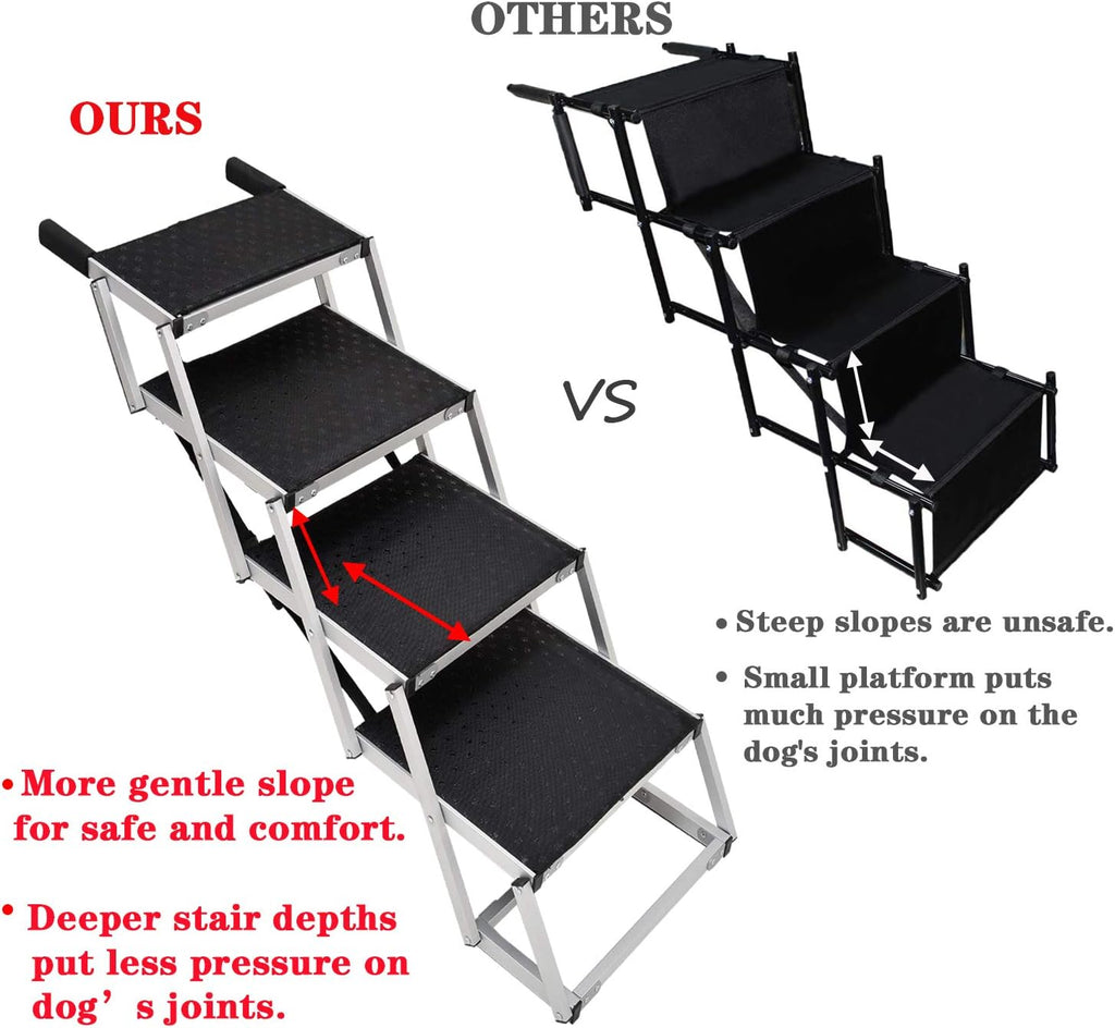 Foldable Aluminum Pet Stairs with Non-slip Surface C948692