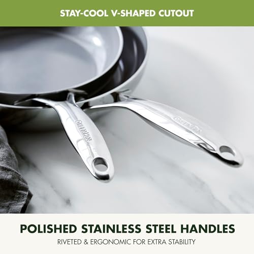 Gray 8" and 10" Hard Anodized Ceramic Nonstick Frying Pan Skillet Set E33618