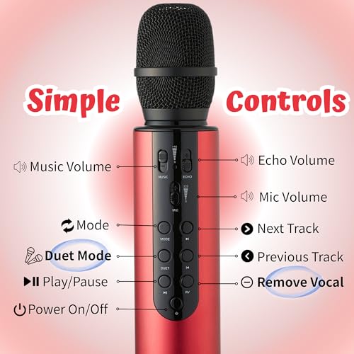 Black Handheld Wireless Microphone with 10W Dual Speakers L92301