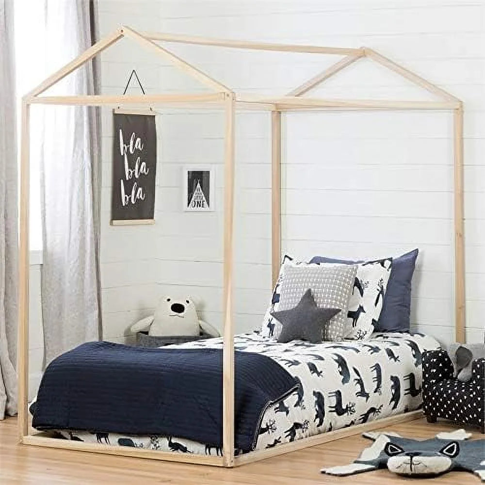 Solid Wood Canopy Platform Bed Frame I53754