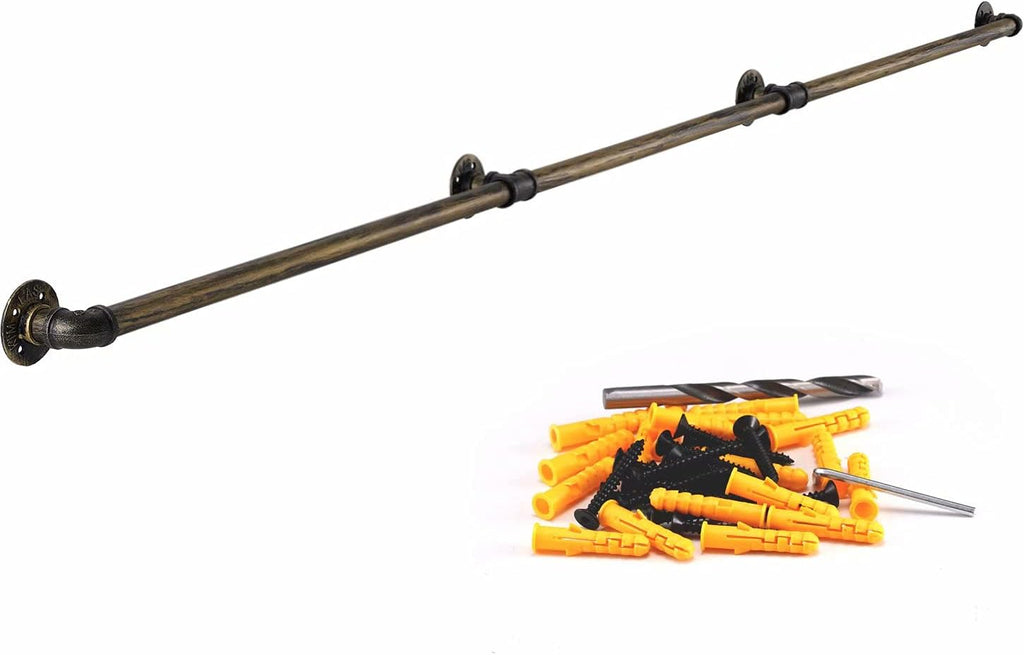 10FT Matte Black Metal Stair Handrail E56370