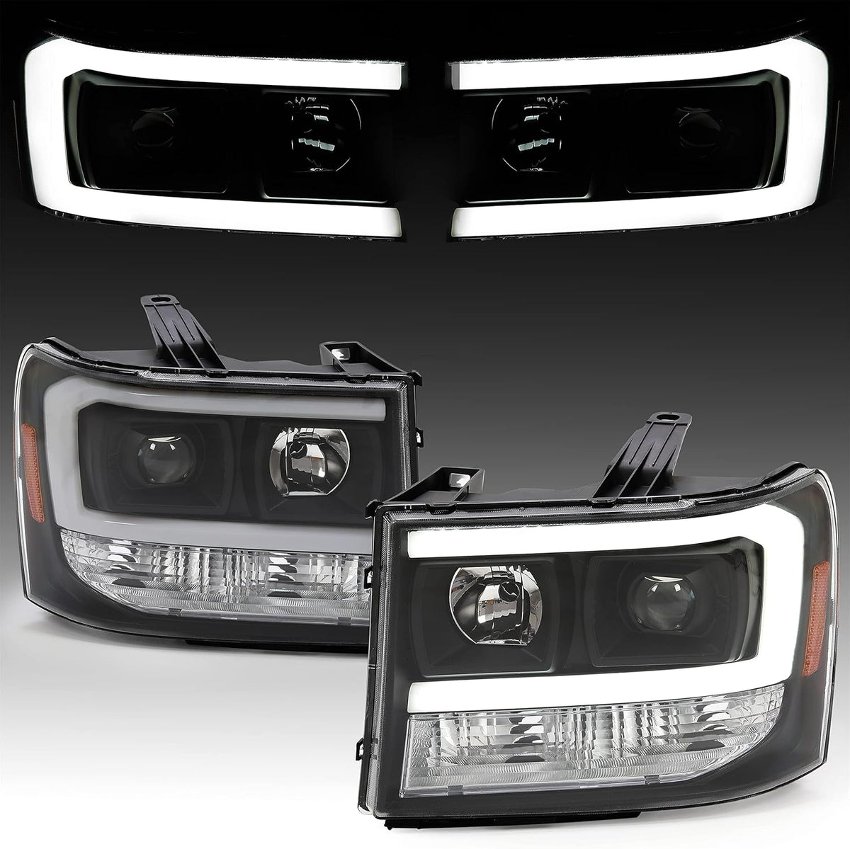 Clear Lens Black Housing LED Projector Headlights L1486
