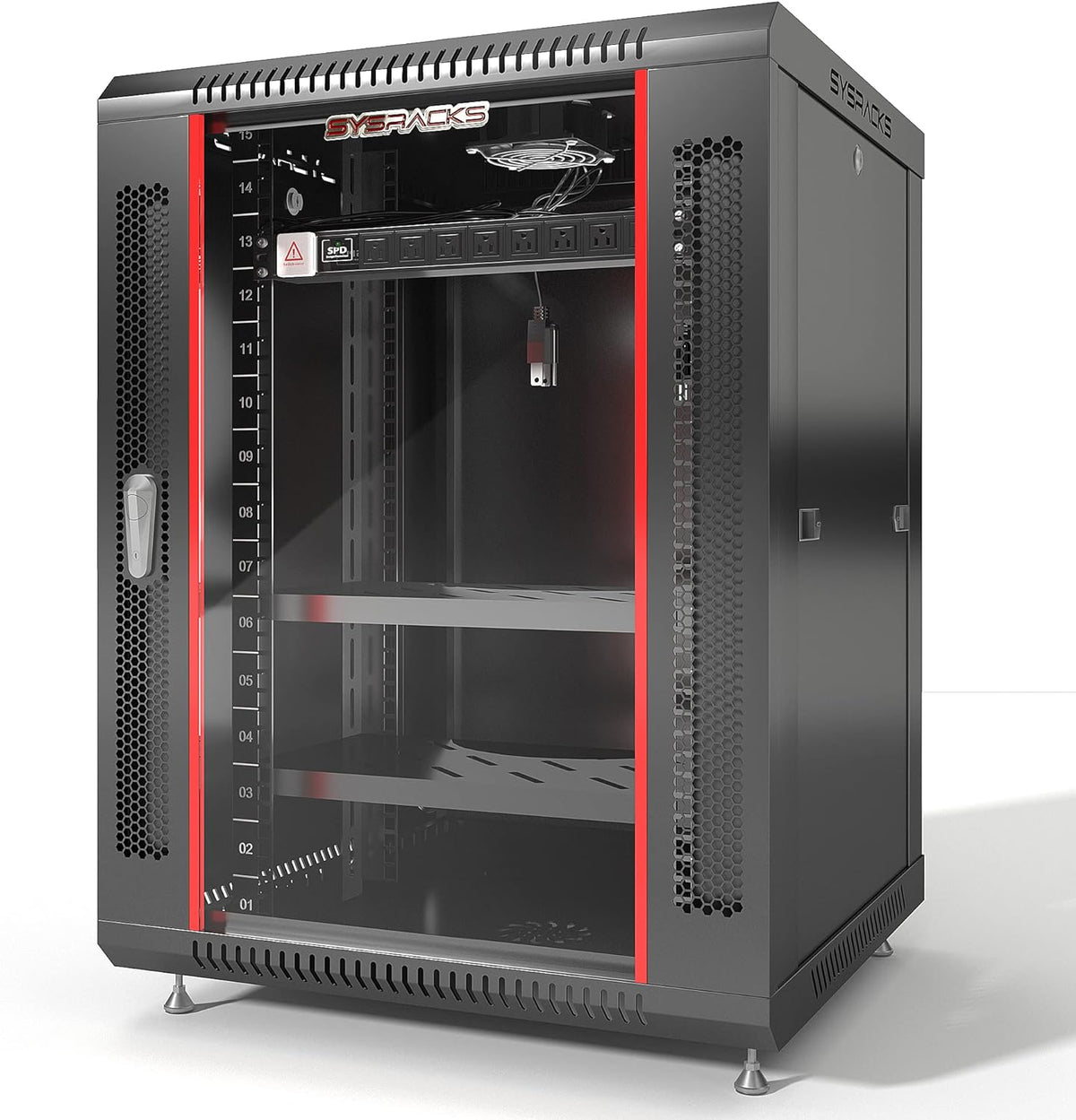Locking Wall Mount Server Rack Cabinet, 24-Inch Deep, 15U Y36363