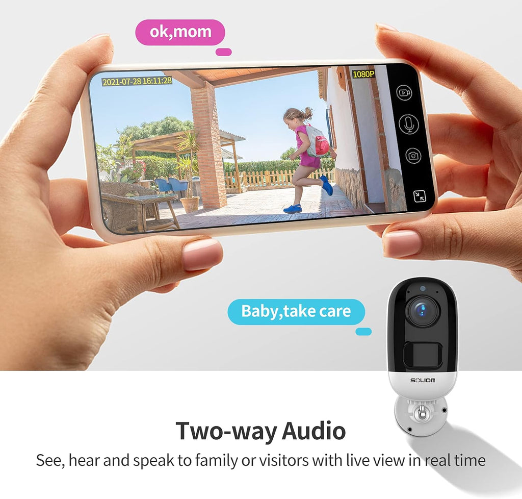 Wireless Battery Powered 1080P WiFi Security Camera with Night Vision D29954