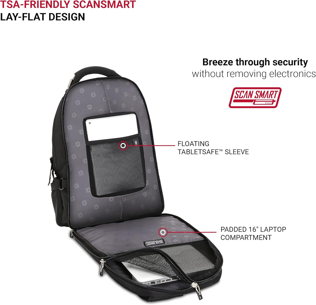 Black 17.5-Inch Laptop Backpack Y544137