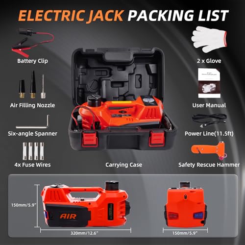 Electric Car Jack with Tire Inflator 12V Hydraulic Floor Jack K59828