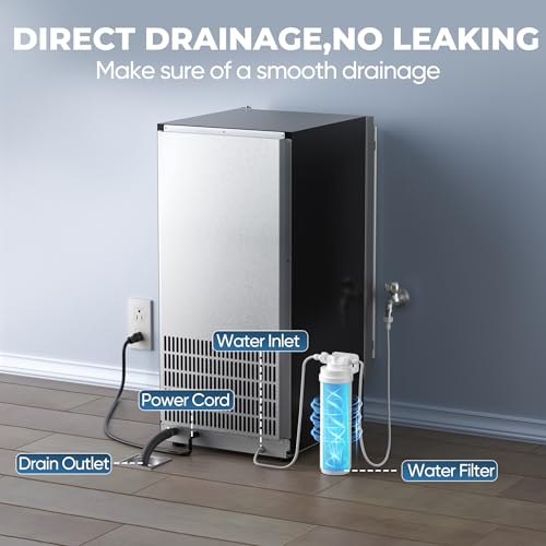 15" 80 LBS/Day Stainless Steel Built-in Freestanding Ice Maker Z388