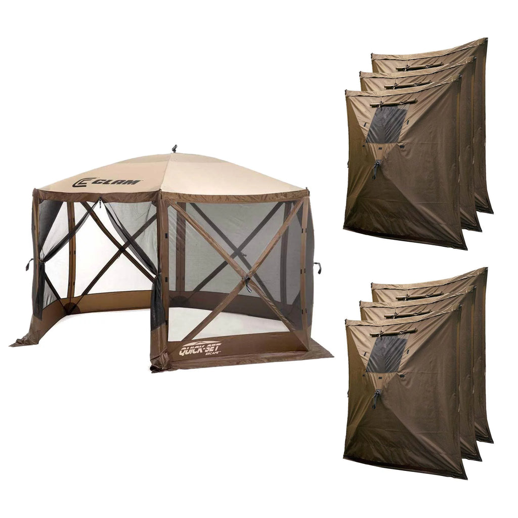 Pop Up Outdoor Canopy Gazebo Shelter with 6 Wind Panels M1168