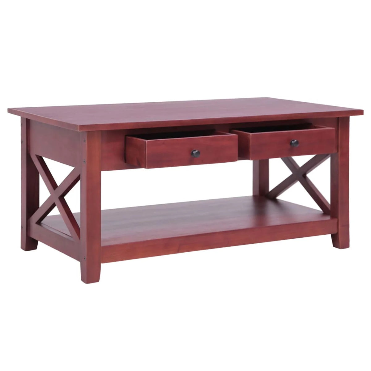 Brown Solid Mahogany Wood Coffee Table K805