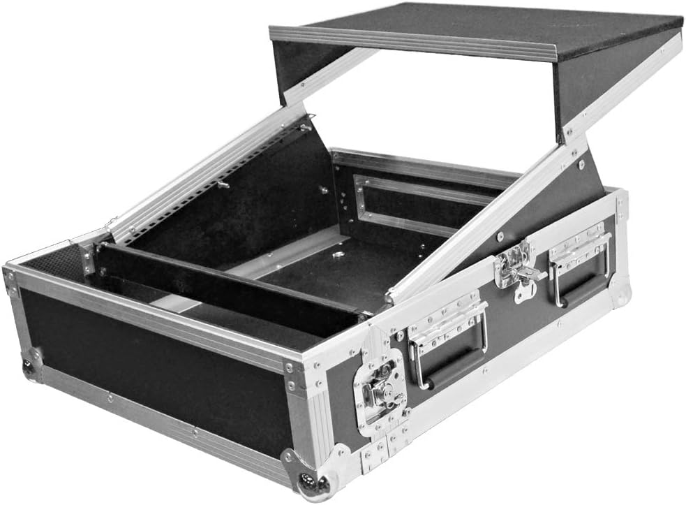 2 Space ATA Rack Case with 10U Mixer Top and Laptop Shelf A641